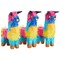3 Pack Mini Rainbow Bull Pinatas for Cinco de Mayo Party Decorations, Mexican Fiesta Supplies (5.25 x 9 in)